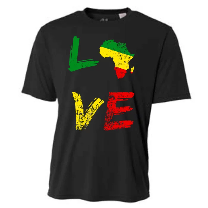 Africa Map Love Gift African American History Gift Cooling Performance Crew T-Shirt