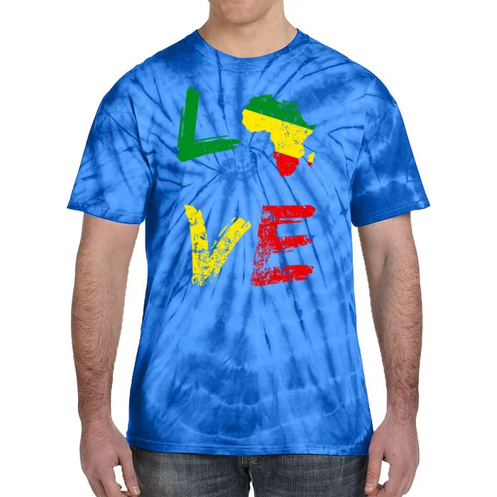 Africa Map Love Gift African American History Gift Tie-Dye T-Shirt