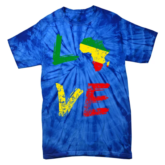 Africa Map Love Gift African American History Gift Tie-Dye T-Shirt