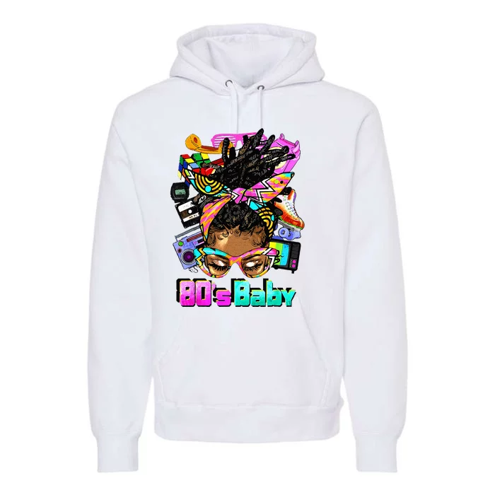 Afro Messy Locs Bun 80s Baby Funny Gift Women Men Kids Premium Hoodie