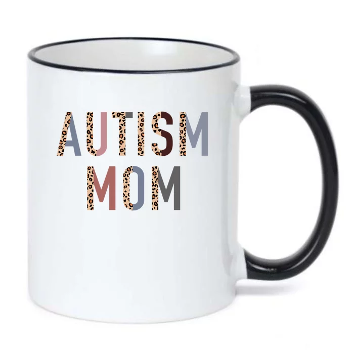 Autism Mom Leopard Print Black Color Changing Mug