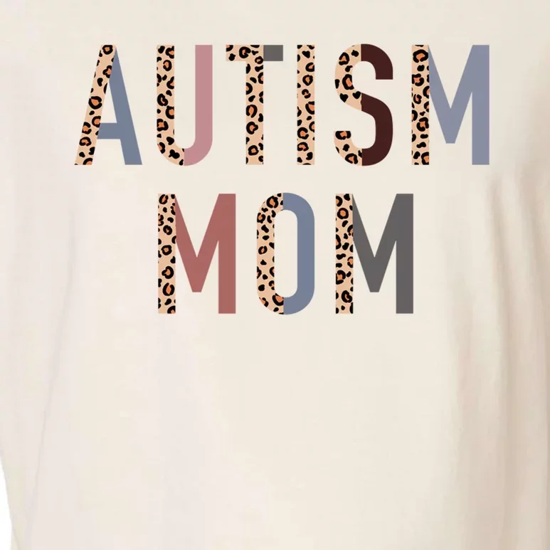 Autism Mom Leopard Print Garment-Dyed Women's Muscle Tee