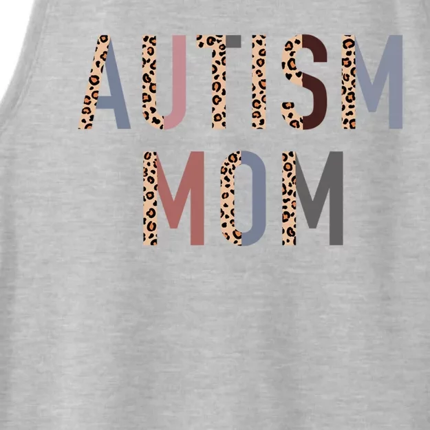 Autism Mom Leopard Print Ladies Tri-Blend Wicking Tank