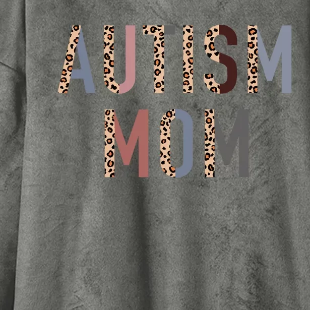 Autism Mom Leopard Print Hooded Wearable Blanket