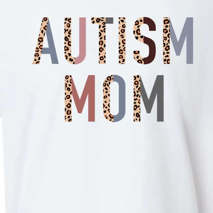 Autism Mom Leopard Print Sueded Cloud Jersey T-Shirt