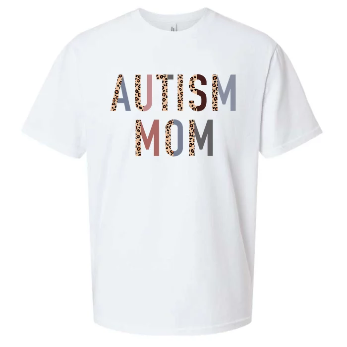 Autism Mom Leopard Print Sueded Cloud Jersey T-Shirt