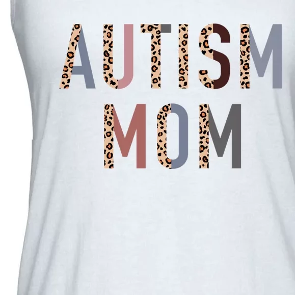 Autism Mom Leopard Print Ladies Essential Flowy Tank