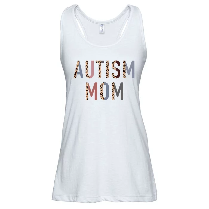 Autism Mom Leopard Print Ladies Essential Flowy Tank