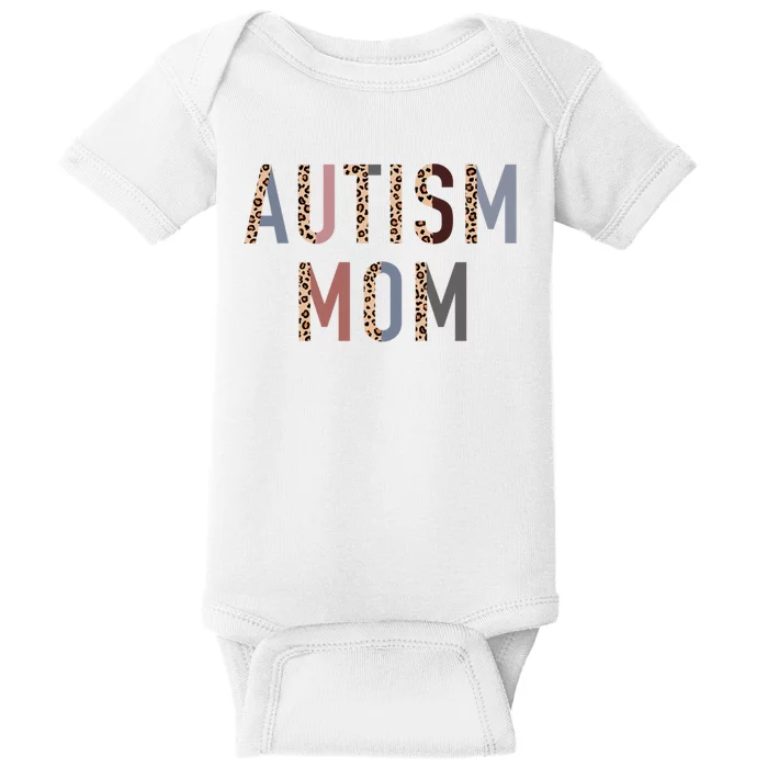 Autism Mom Leopard Print Baby Bodysuit