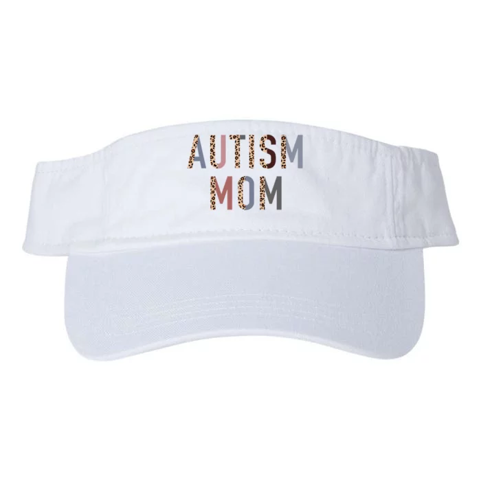 Autism Mom Leopard Print Valucap Bio-Washed Visor