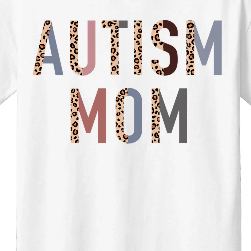 Autism Mom Leopard Print Kids T-Shirt