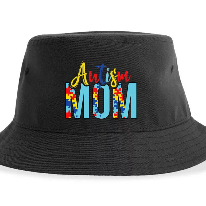 Autism Mom Life Puzzle Mothers Day Autism Mom Sustainable Bucket Hat