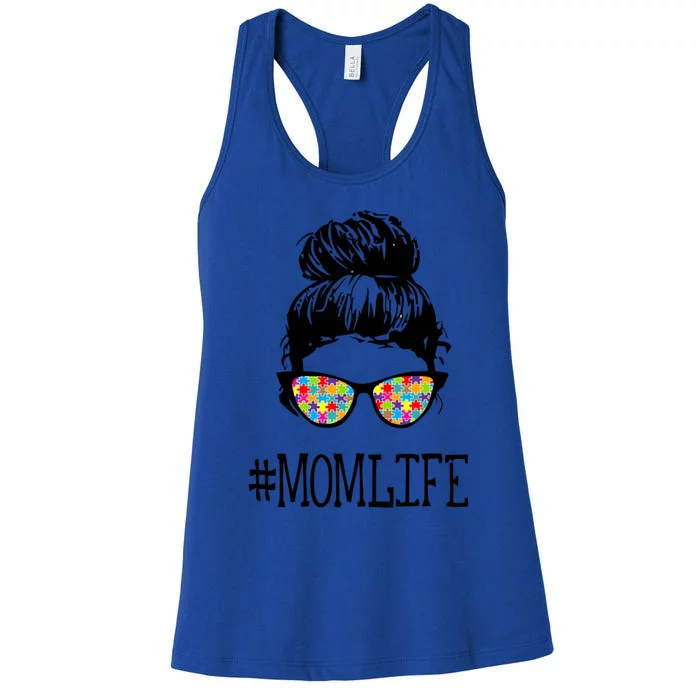 Autism Mom Life Autism Awareness Meaningful Gift Women's Racerback Tank