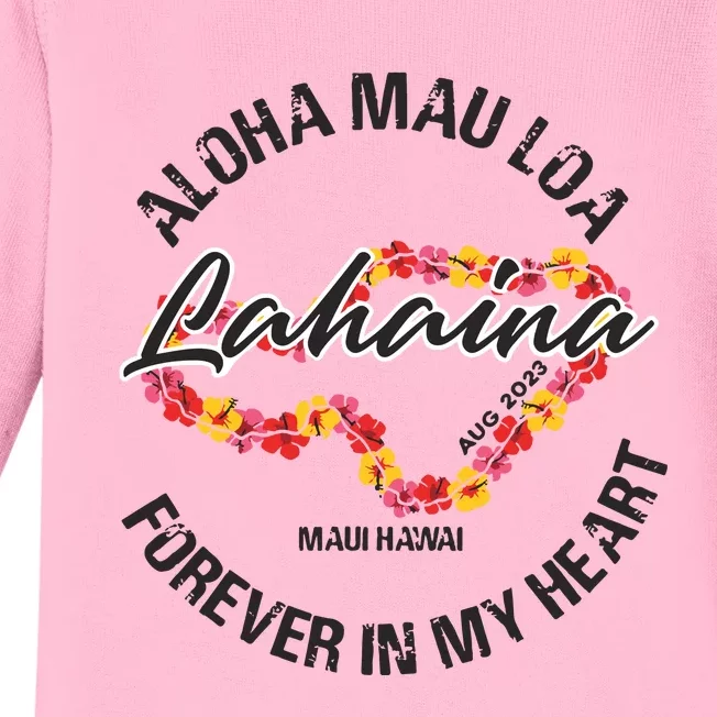 Aloha Mau Loa Forever In My Heart Maui Strong Baby Long Sleeve Bodysuit