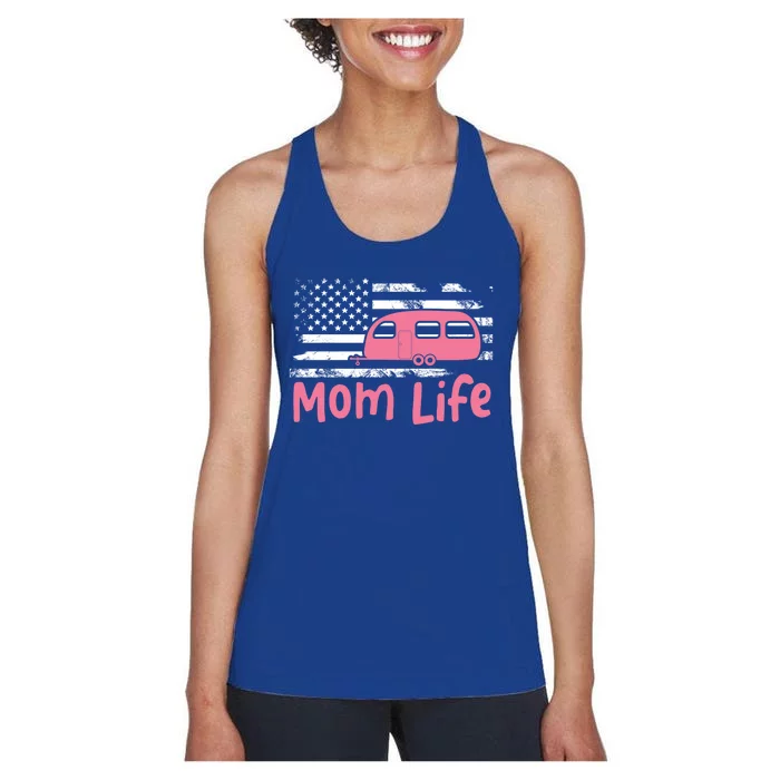 American Mom Life Gift Women's Racerback Tank