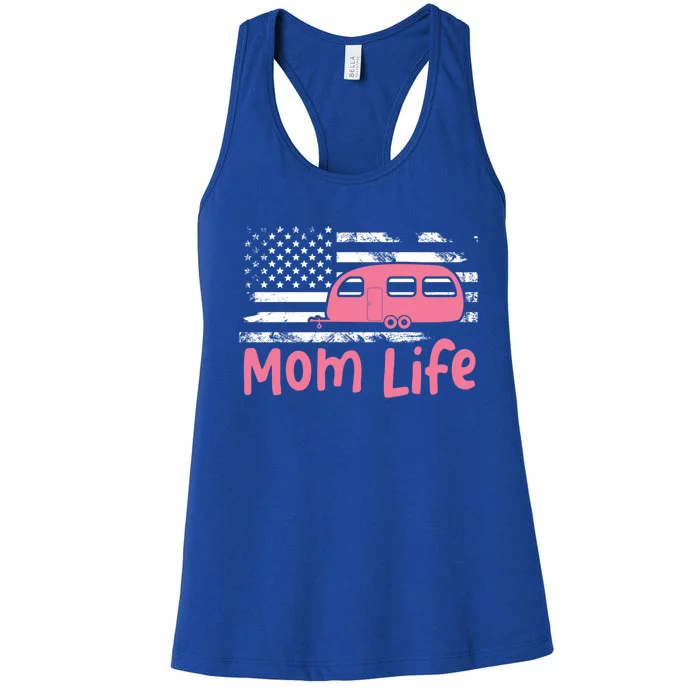 American Mom Life Gift Women's Racerback Tank