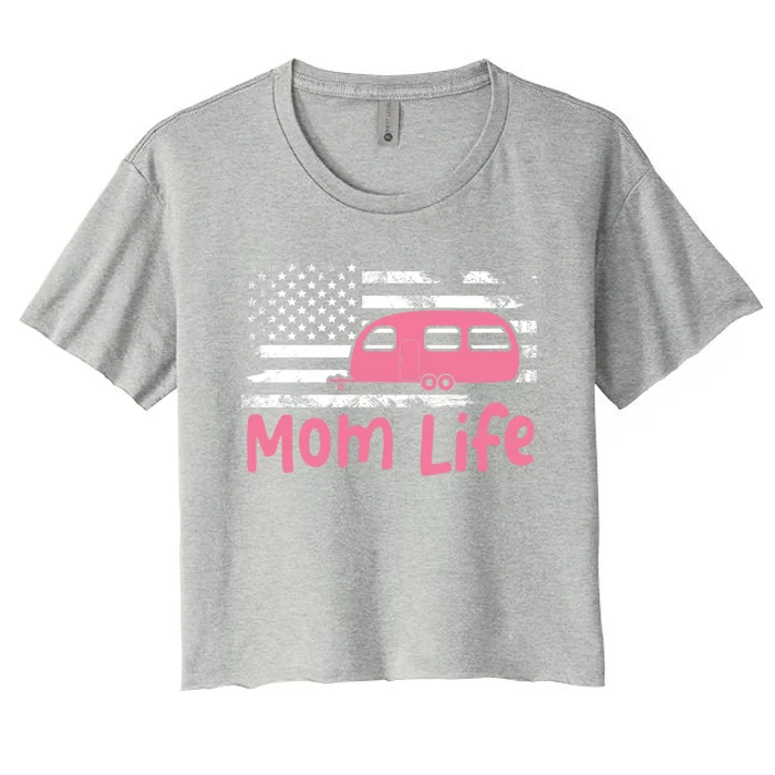 American Mom Life Gift Women's Crop Top Tee