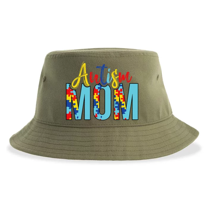 Autism Mom Life Puzzle Mothers Day Autism Mom Sustainable Bucket Hat