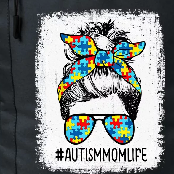 Autism Mom Life Messy Bun Sunglasses Bandana Mothers Day Gift Daily Commute Backpack