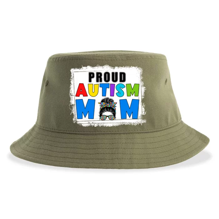 Autism Mom Life Messy Bun Sunglasses Bandana Mother’s Day Gift Sustainable Bucket Hat