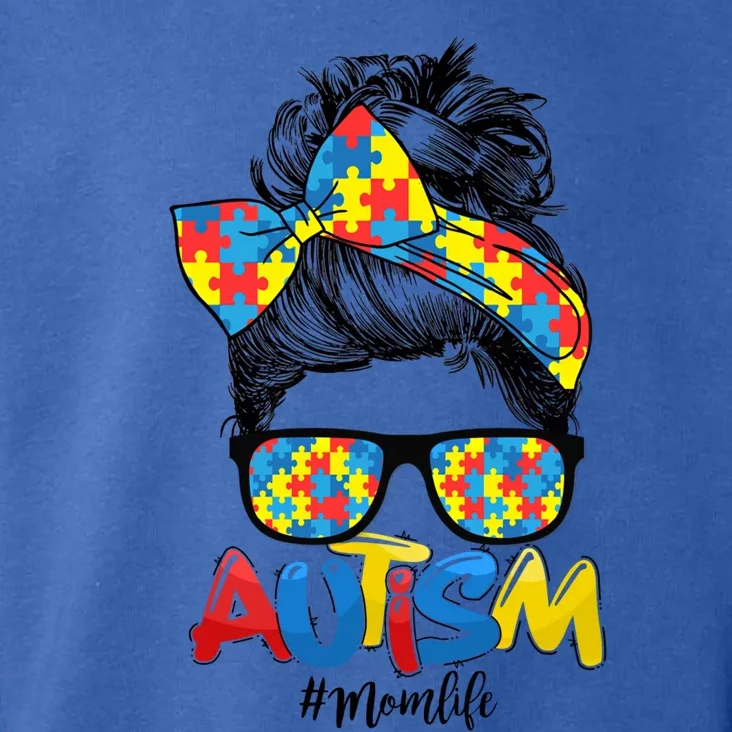 Autism Mom Life Messy Bun Sunglasses Bandana Mother’s Day Gift Toddler Hoodie