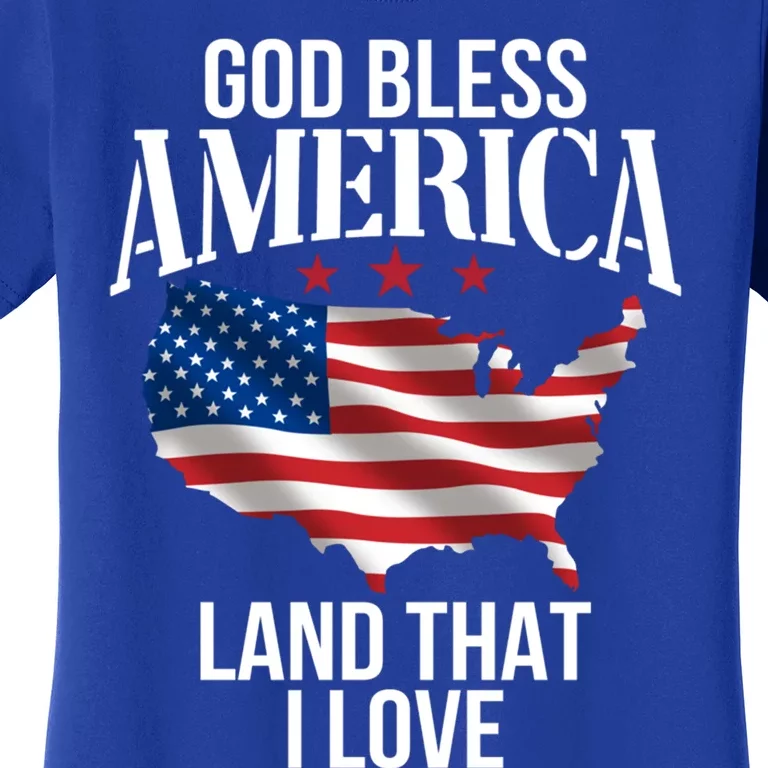 American Map Land That I Love Patrioticic Memorial Day 4th O Gift Women's T-Shirt