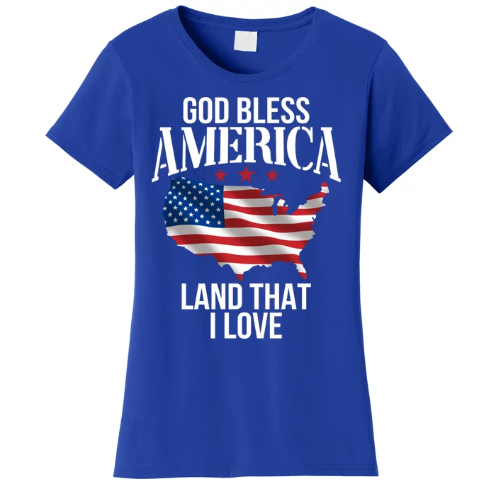 American Map Land That I Love Patrioticic Memorial Day 4th O Gift Women's T-Shirt