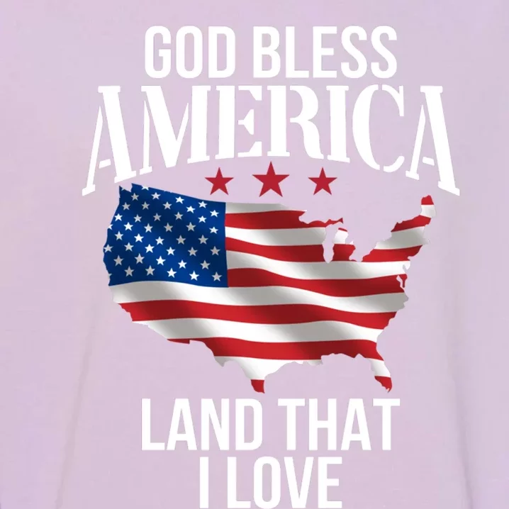 American Map Land That I Love Patrioticic Memorial Day 4th O Gift Garment-Dyed Sweatshirt