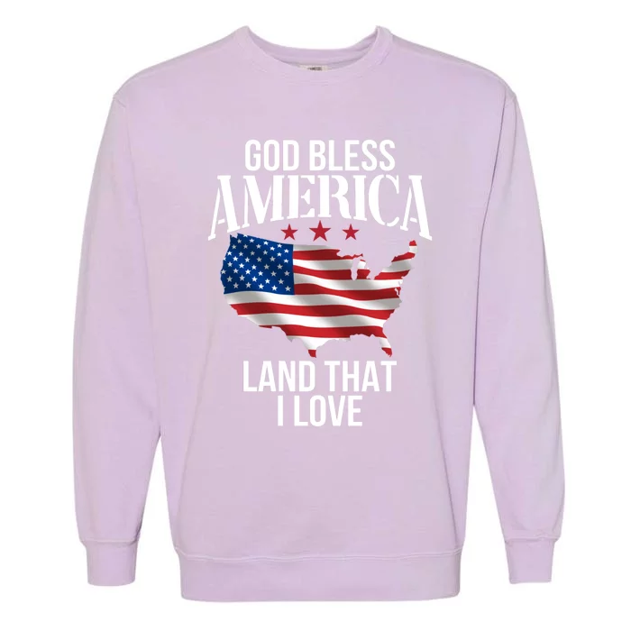 American Map Land That I Love Patrioticic Memorial Day 4th O Gift Garment-Dyed Sweatshirt