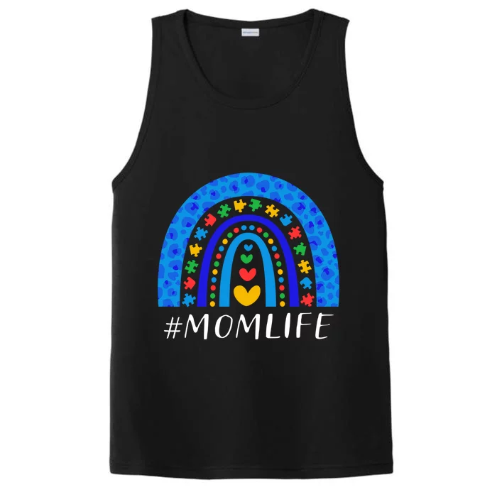 Autism Mom Life Rainbow Leopard Mothers Day For Mom Cute Gift Performance Tank