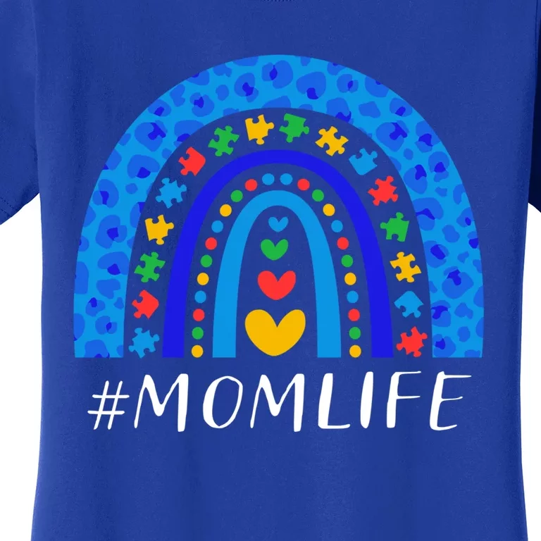 Autism Mom Life Rainbow Leopard Mothers Day For Mom Cute Gift Women's T-Shirt