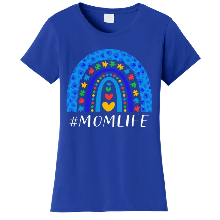 Autism Mom Life Rainbow Leopard Mothers Day For Mom Cute Gift Women's T-Shirt