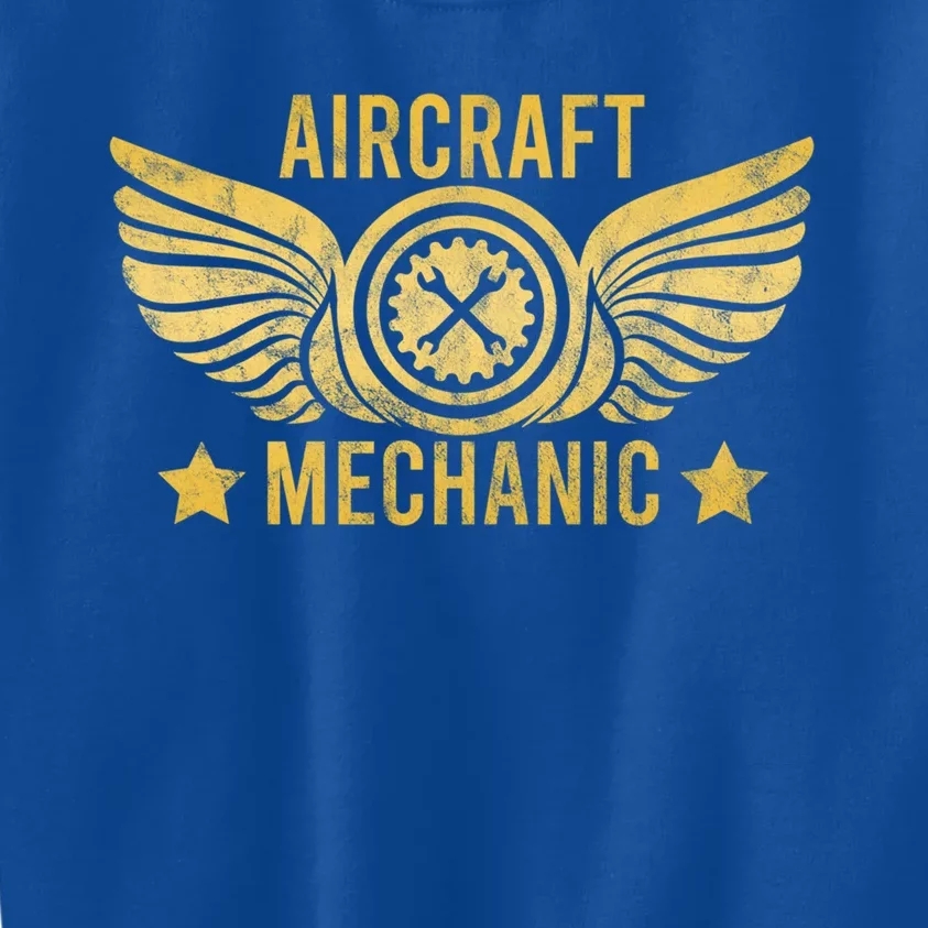 Aircraft Mechanic Logo Badge Aviation Gift Kids Sweatshirt