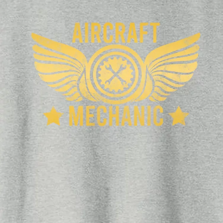 Aircraft Mechanic Logo Badge Aviation Gift Women's Crop Top Tee