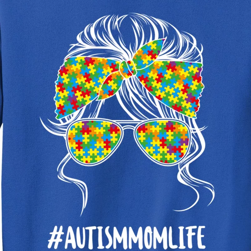 Autism Mom Life Puzzle Piece Autism Awareness Gift Tall Sweatshirt