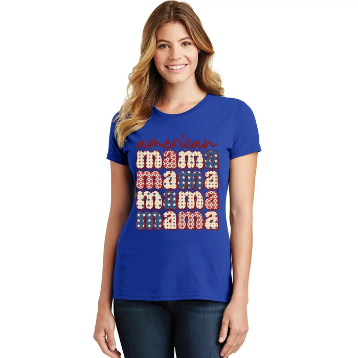 American Mama Mom Life Patriotic American Flag Gift Women's T-Shirt