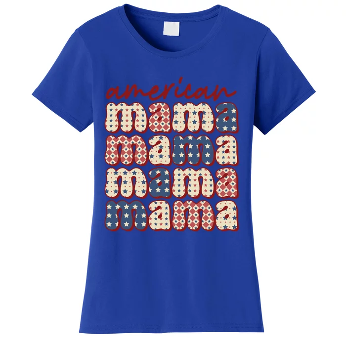 American Mama Mom Life Patriotic American Flag Gift Women's T-Shirt