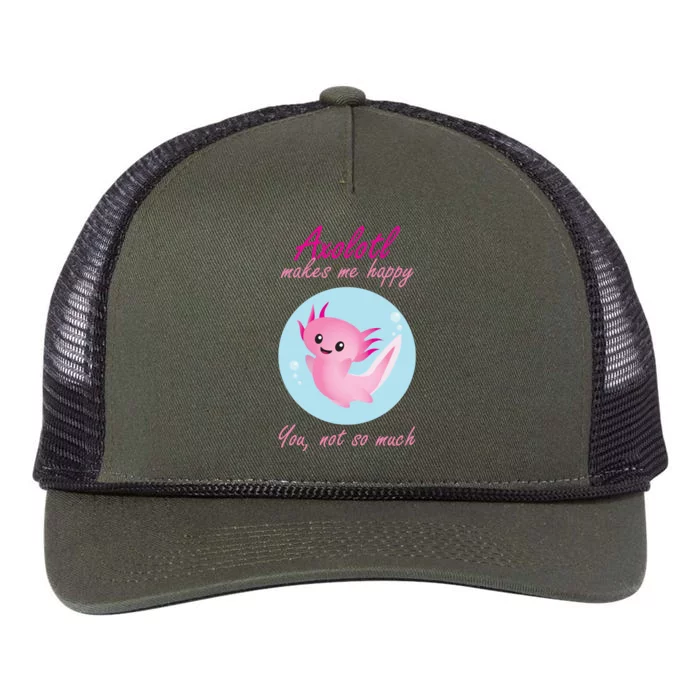 Axolotl Makes Me Happy You, Not So Much Retro Rope Trucker Hat Cap