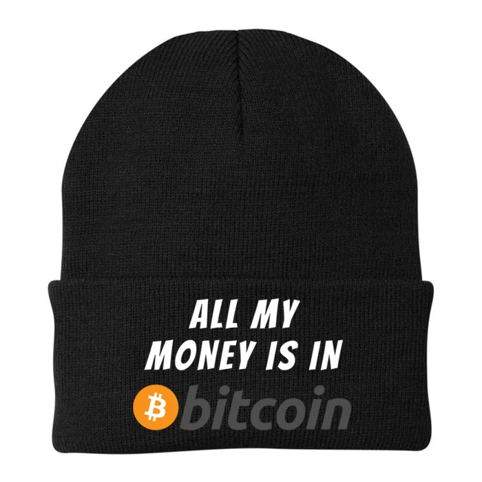 All My Money Is In Bitcoin, Funny Bitcoin Meme, BTC Crypto Knit Cap Winter Beanie