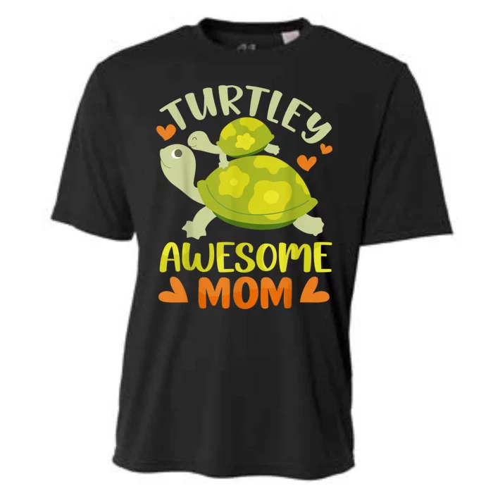 Awesome Mom Mothers Day Turtles Best Mama Mommy Son Matching Cooling Performance Crew T-Shirt