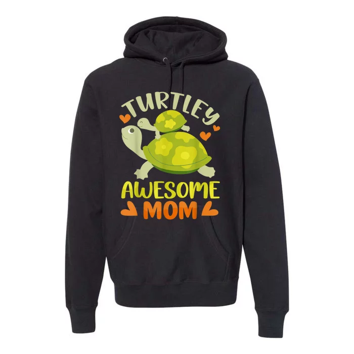 Awesome Mom Mothers Day Turtles Best Mama Mommy Son Matching Premium Hoodie