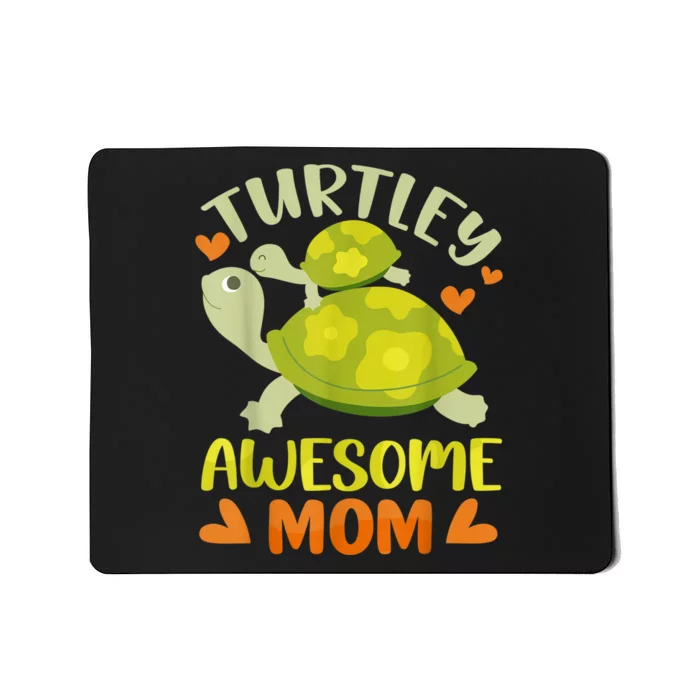 Awesome Mom Mothers Day Turtles Best Mama Mommy Son Matching Mousepad