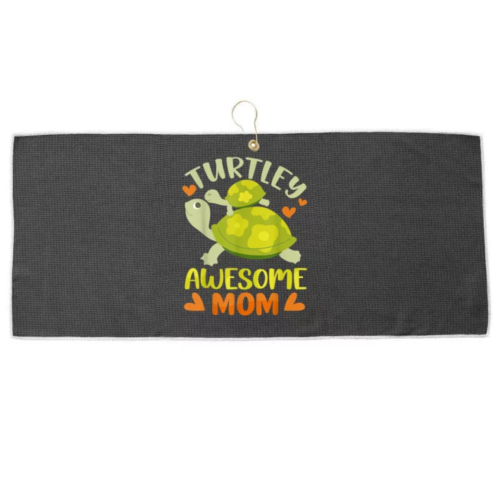 Awesome Mom Mothers Day Turtles Best Mama Mommy Son Matching Large Microfiber Waffle Golf Towel