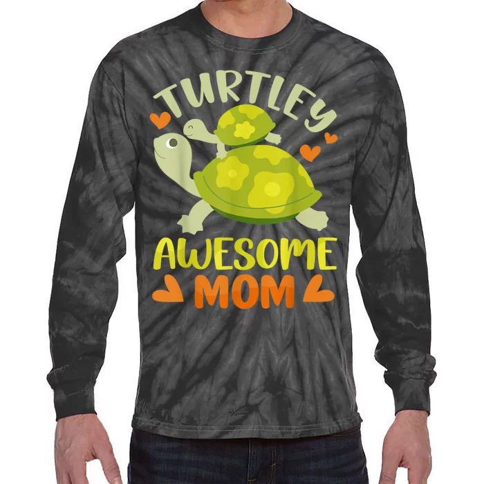 Awesome Mom Mothers Day Turtles Best Mama Mommy Son Matching Tie-Dye Long Sleeve Shirt