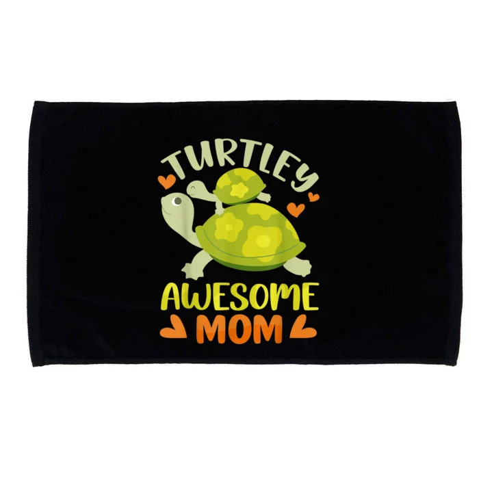 Awesome Mom Mothers Day Turtles Best Mama Mommy Son Matching Microfiber Hand Towel