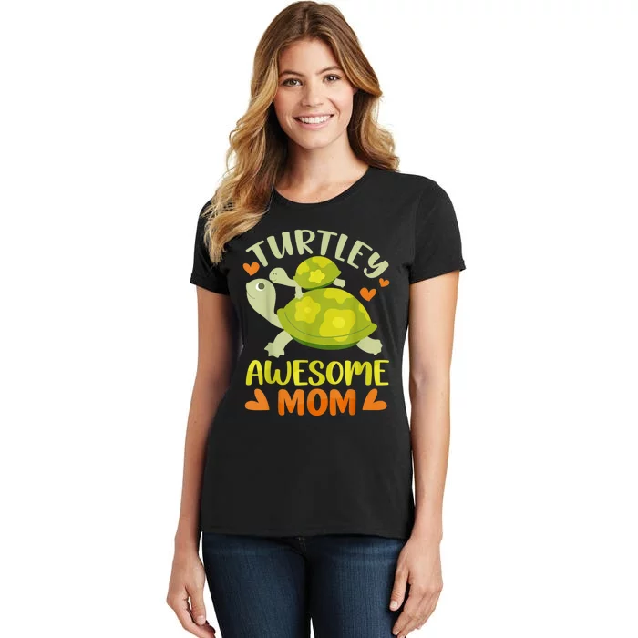 Awesome Mom Mothers Day Turtles Best Mama Mommy Son Matching Women's T-Shirt