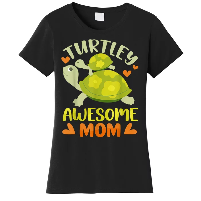 Awesome Mom Mothers Day Turtles Best Mama Mommy Son Matching Women's T-Shirt