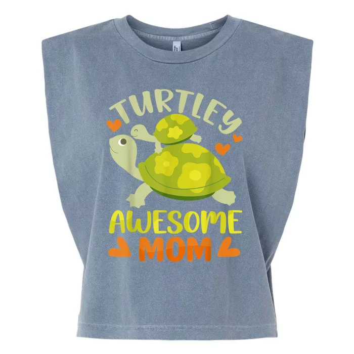 Awesome Mom Mothers Day Turtles Best Mama Mommy Son Matching Garment-Dyed Women's Muscle Tee