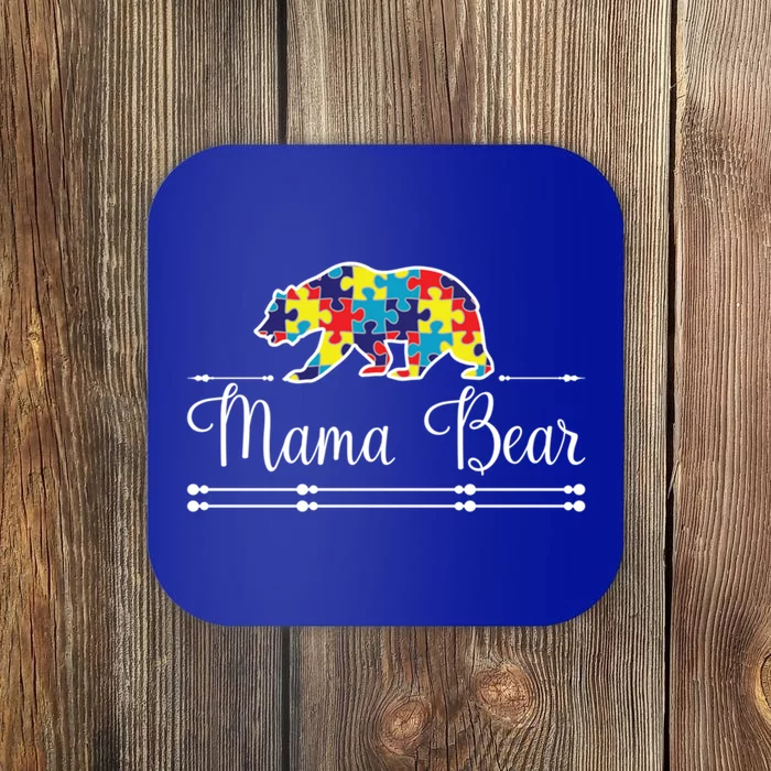 Autism Mom Mama Bear Asd Awareness Cute Gift Coaster