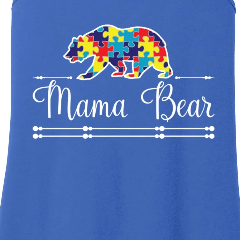 Autism Mom Mama Bear Asd Awareness Cute Gift Ladies Essential Tank